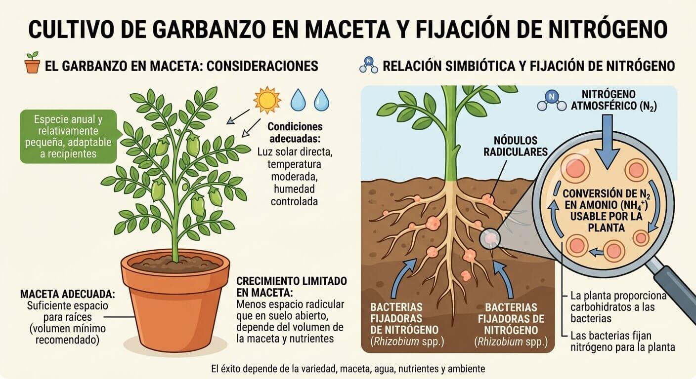 ¿Se puede tener una planta de garbanzo en maceta